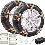 Snow Tire Chains, Universal Car Emergency Anti Slip Snow Chains, 6 Pack Winter Security Tire Chains Tire Width 195-225mm(7.6-8.9 inch) for Most Cars/SUV/Trucks 100% TPU(Medium)