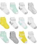 Simple Joys by Carter's Unisex Babies' Socks, Pack of 12, Yellow/Grey/Mint Green, 0-3 Months