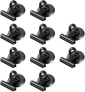 Strong Office Black Magnetic Clips Heavy Duty Refrigerator Magnet Hook Clips for Photo Displays, Whiteboards, Locker, Fridge, Classroom, School, Office(10 Pack) (Black)