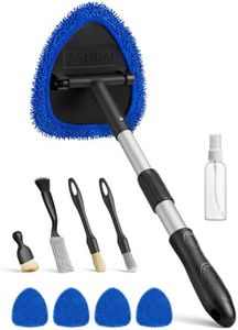 AstroAI 10pcs Windshield Cleaner Tool, Car Interior Detailing Kit with AC Vent Brush, 3 Cleaning Brushes, 4 Microfiber Pads and Spray Bottle, All-Inclusive Cleaning Solution, Car Accessories, Blue