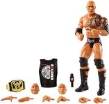 WWE Ultimate Edition The Rock Action Figure with Interchangeable Heads, Swappable Hands, & WWE Championship for Ages 8 Years Old & Up