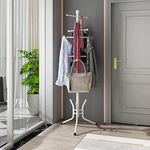 Wisdom Star Coat Racks Freestanding, 12 Hooks Coat Tree Used in the Bedroom Living Room Office, Coat Hanger Stand Coat Rack Stand Can be Hang Clothes, Hats, Bags, White