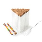 30pcs 20ml Glass Test Tubes 15 x 150mm with Cork Stoppers and Brush for Scientific Experiments and Plant Propagation Test Tubes