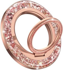 Lamicall Magnetic Twinkle Ring for MagSafe Grip - Stylish Glitter Phone Ring Holder Finger Grip Stand with Upgrade Gear HingeM Mag Safe Accessories for iPhone 16 15 14 13 Pro Max Plus, Rose Gold