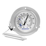 MEASUREMAN Vapor Capillary Flanged Panel Mount Refrigeration Thermometer, 2" Dial, 48" Capillary, -40-120 deg F/-40-50 deg C, Re-Calibration Available