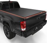 YITAMOTOR Soft Tri-fold Truck Bed Tonneau Cover Compatible with 2016-2023 Toyota Tacoma(Excl. Trail Edition) 5 ft Bed with Deck Rail System, Reflective Strip Style