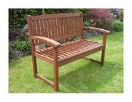 Henley 2 Seat Wood Garden Bench FSC®-Certified Hardwood Great Two Seater Outdoor Garden Patio Furniture