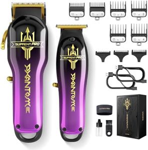 SUPRENT® PRO Professional Hair Clippers for Men- Barber Clippers with DLC-Coated Blade & Brushless Motor- Rechargeable Haircutting Kit with DIY Customizable Casing-Purple