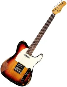 KGD Relic electric guitar mahogany body carbonized maple neck rosewood fretboard 6-string solidbody electric guitar S-S pickupsbrass barrel saddle bridge
