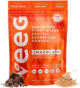 Veeg Meal Replacement Shake – All in One Protein Smoothie with Greens Superfood Powder, Multivitamins, MCT Oil, Spirulina, Digestive Enzymes - Vegan, Sugar-Free, 15 Servings (Chocolate)