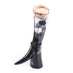 Norse Tradesman Genuine 12" Ox-Horn Viking Drinking Horn with Fitted Horn Stand & Burlap Gift Sack - The Original, 12-Inches, High Polish