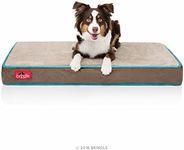 BRINDLE Waterproof Memory Foam Pet Bed - Removable and Washable Cover - 4 Inch Orthopedic Dog and Cat Bed - Fits Most Crates,Mocha Blue