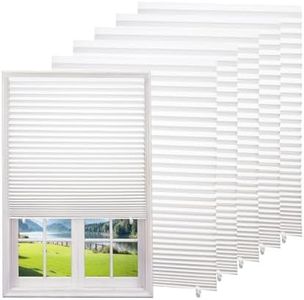 Changshade 12-Pack Temporary Light Filtering Paper Blinds for Window, Cut to Size Adhesive Paper Shades, Stick on Pleated Blinds,No Drill Easy Install,36" W x 72" H,White