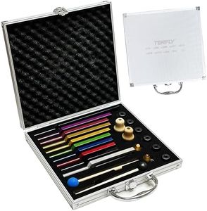 TENFLY Solfeggio Tuning Fork Set - 10 Tuning Forks Perfect for DNA Healing, Chakra, Sound Therapy, Multicolour, with Exquisite Aluminum Gift Box (174 Hz, 285 Hz, 396 Hz, 417 Hz, 432Hz, 528 Hz etc)