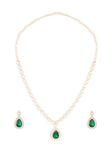 ZAVERI PEARLS Green Dazzling Stones Austrian Diamonds Necklace & Earring Set For Women-ZPFK18231