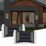 Gesto 2W Solar Up Down Wall Light Outdoor | IP65 Waterproof Solar LED Wall Light for Home Exterior | Automatic Dusk to Dawn Sensor | Decorative Light for Garden, Balcony, Gate & Pathway - Pack of 2