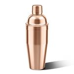 Cocktail Shaker,24 oz Martini Shaker,Food Grade Stainless Steel Martini Mixer Built-in Strainer,Drink Shaker by LUCKYGOOBO,Bartender Kit Gifts. (Rose Gold)