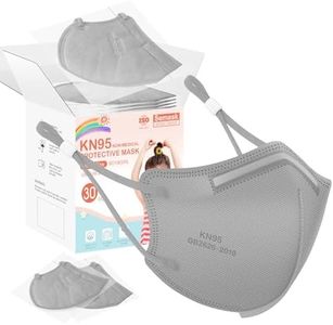 Semask Kids KN95 Adjustable Masks 30 Pack, Individually Wrapped Disposable Masks with Adjustable Ear Loops