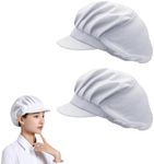FAST-FX 2Pcs Unisex Elastic Chef hat,Hair nets for Catering,Chefs hat,Chef Hats,Chef Cap,Wihte Chef hat Suitable for Unisex Mens Womens,Kitchen Catering Restaurant Workshop Working