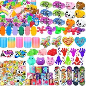 114 Pcs Party Favors for Kids 6-8 8-12, Birthday Gifts Toys, Treasure Chest Toys, Carnival Prizes, Kids Classroom Rewards, Stocking Stuffers, Goodie Bag Items for Kids