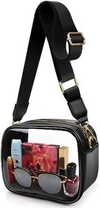 COROMAY Clear Bag Stadium Approved, Clear Crossbody Purse Bag with Adjustable Strap, Leather Clear Stadium Bag for Sports Concerts Events