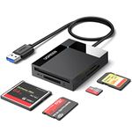 Ugreen 4 in 1 USB 3.0 Card Reader Writer 5 Gbps Speed for Digital Memory Cards TF SD Micro SD SDHC SDXC Flash Card 1.5 feet Cable Black