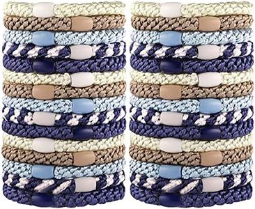 Hair Ties for Thick Hair, Funtopia 30 Pcs Hair Tie Bracelet Ponytail Holders, High Elastic Sports Hair Ties for Girls and Women Hair Accessories, Mixed Color