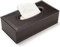 Anjing Tissue Box Holders Portable Leather Rectangular Tissue Case Pumping Paper Brown