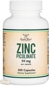 Zinc Picolinate 50mg, 300 Capsules (Immune Support) Non-GMO, Gluten Free (300 Day Supply) by Double Wood Supplements