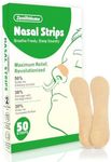 ZenithHome Nasal Strips, Upgraded Softer & Stronger Snoring Aids for Men and Women, 50 Pieces Nose Strips Anti Snoring Devices, Help Reduce Snoring, Relieve Nasal Congestion, Drug-Free, Deeper Sleep