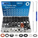 ZDBB 1000PCS 18 Size O Ring Kit+18 Size Rubber Washers Assortment Kit for Plumbing Faucet Water Pipe Garden Hose Washers Shower Heads Gasket Repair and Air or Gas Connections…