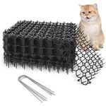 Pckobever 12 Pcs Cat Scat Mat With Spikes,15.5 * 20cm Cat Repellent Mat With Spikes Anti Cat Dog Deterrent,Prickle Strip Dig Stopper Stirp Pet Deterrent Net With 4 U-Shaped Pegs For Garden,Fence