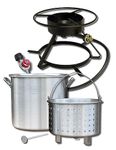 King Kooker Propane Flat Top Outdoor Cooker Package, 54,000 BTU, Black