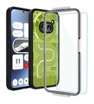 KAPAVER Dazzle Series Back Cover Case with Tempered Glass for Nothing Phone 2a 5G/Nothing Phone 2a Plus 5G (Cyber-i 02-Black with Glass)