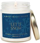 Sweet Water Decor Let it Snow Christmas Scented Candles - Christmas Stocking Stuffers Soy Candles with Cypress Scent - Christmas Candles with 40 Hours Burn Time - 9Oz Gold Lid Clear Jar Wax Candles