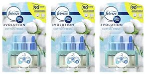 Febreze Ambi Pur 3Volution Air Freshener Plug in Diffuser Refill, Pack of Three, 3 x 20 ml, Cotton Fresh Scent