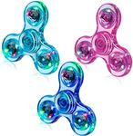 FIGROL 3 Pack Led Light Fidget Spinners, Thanksgiving Christmas Crystal Finger Toy Gift for Children, Stress Reduction and Anxiety Relief Hand Spinners