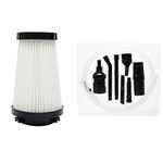 6-Pack Replacement F2 HEPA Filter for Dirt Devil - Compatible with Dirt Devil Power Air Corded Bagless Stick Vacuum SD20505, Dirt Devil SD20505, Dirt Devil F2, Dirt Devil M084650RED, Dirt Devil R084600 with 7-Piece Micro Vacuum Attachment Kit