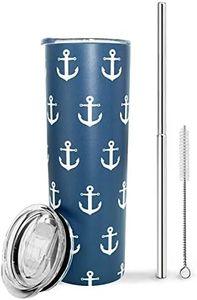 Anchor Tumbler-Boating Accessories for Boat,Lake Accessories for women-Beach Gifts,Boat gifts,Boating Gifts for Women,Anchor Gifts for Women-Anchor decor,Anchor Navy Blue-Anchor cups,Mug,Cup Anchor