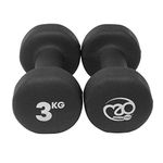 Fitness Mad Neoprene Dumbbells | Pair of Dumbbells | Home Exercise & Studio Use | Cast Iron Body with Neoprene Coating | Weights 0.5kg - 6kg, Multi Coloured & Black