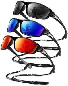 OUKEMAX Polarized Sunglasses-for-Men-Women Sports Mens-Sunglasses: Wrap Around Sun Glass UV400 for Running Fishing 3 packs