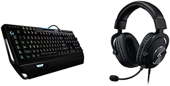 Logitech G910 Orion Spectrum Illuminated Mechanical Gaming Keyboard, Black & PRO X Gaming-Headset, Over-Ear Headphones with Blue VO!CE Mic, DTS Headphone:X 7.1, 50mm PRO-G Drivers, Black