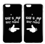 iPhone 7 Plus Carton Funny Cute Case Best Friend Forever Bff Gifts Stuff Matching Cases-Carton Finger She's My Best Friend Couple Case For iPhone 7 Plus