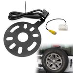 Spare Tire Backup Camera, Car Rear View Back Up Camera for Jeep Wrangler Spare Tire Mount 2007-2018, Waterproof Wide Angle Removable Camera Guidelines with OEM Monitor Adapter