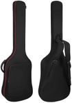 MUZNOTE Bass Guitar Bag, Bass Guitar Bag Gig Bag Backpack Electric Bass Guitar Case Soft 0.38 inch Padding Lightweight with Pockets Waterproof (Black)