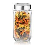 Treo by Milton Cube Airtight Storage Glass Container 1000ml Food Grade Stackable & Modular Transparent Storage Organizer Jars for Kitchen, Tea, Coffee, Sugar, Dry Fruits