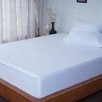 Sheet Story Bamboo Waterproof Mattress Protector Double Size - 40cm Deep Mattress Protector - Hypoallergenic Terry Double Mattress Protector - All around Elastic Fitted Double Bed Mattress Protectors