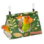 Rypet Winter Warm Bird Nest House - Hanging Hammock Velvet Shed Hut Cage Plush Fluffy Birds Hideaway Sleeping Bed Fuzzy for Parrot Parakeet Cockatiels Budgies Lovebird Small（Green）