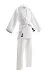 TOKYODO Karate gi Karate Uniform for Kids & Adults, Lightweight, Unisex with White Belt (White, 2/150cm (4’11”))