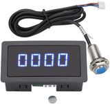 EEEkit 4 Digital Blue LED Tachometer, RPM Speed Meter Digital Motor with Hall Proximity Switch Sensor NPN for Conveyor Belts